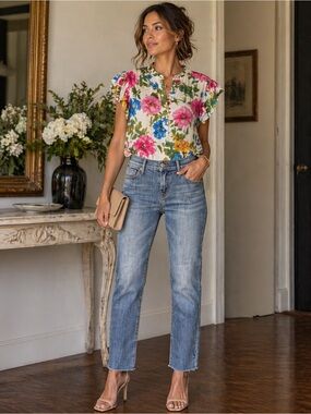 MOTHER Light Blue Straight-Leg Jeans
